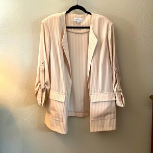 Calvin Klein soft siting jacket 24w - cream with black pinstripes